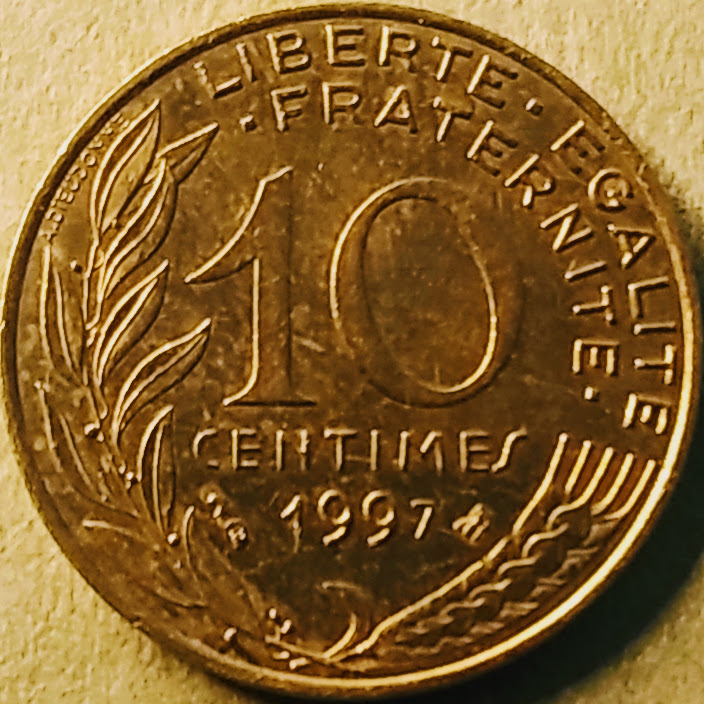 FRF0.1【フランス】10サンチーム (1962-2001)