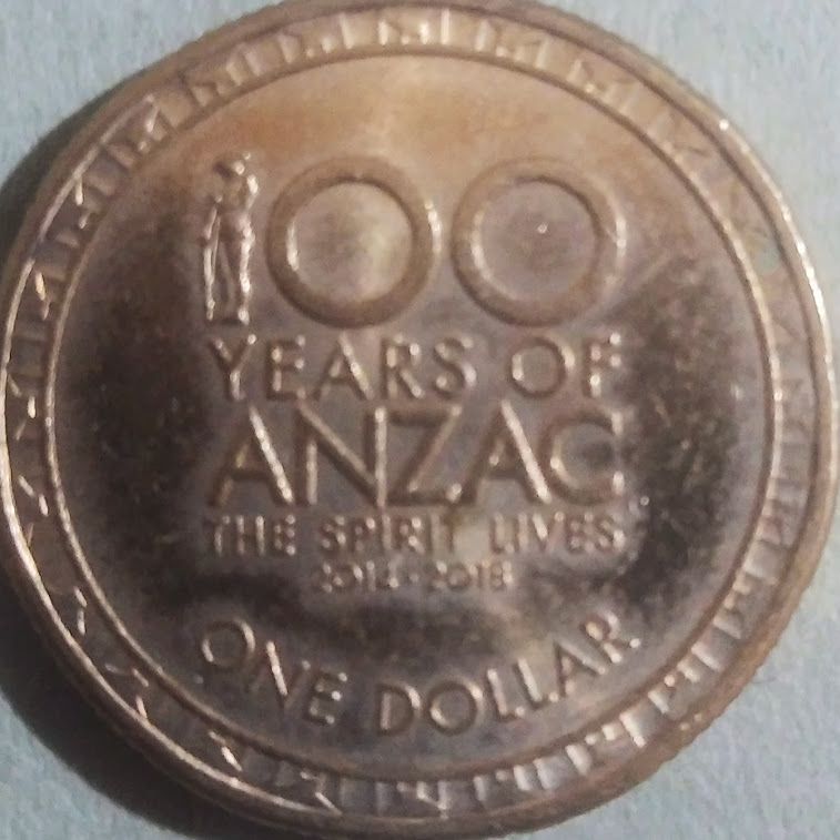 AUD1【オーストラリア】ANZAC100年記念 エリザベス2世 (2014-2018)