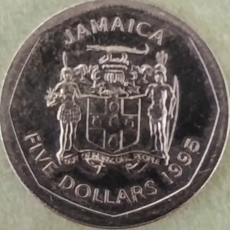 JMD5【ジャマイカ】5ドル ノーマン・マンリー (1994-2018)